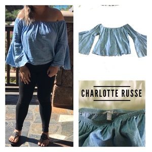 Charlotte Russe Off the shoulder bell sleeve large